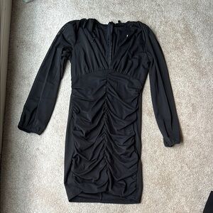 Elegant Black Ruched Dress